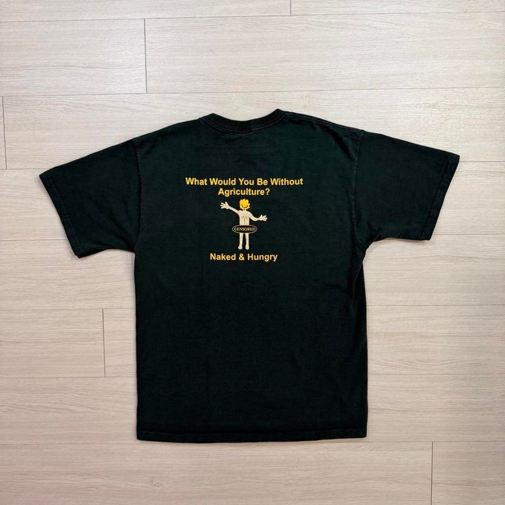 Vintage What Would You Be Without Agriculture Green Short Sleeve Shirt Large